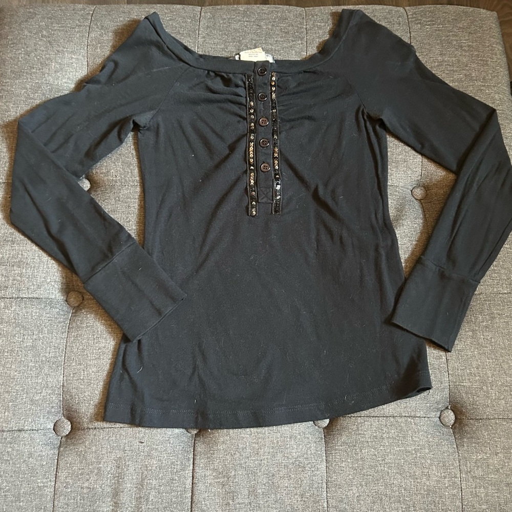 Lip Service Killcity Black off the shoulder Embellished top Sz S